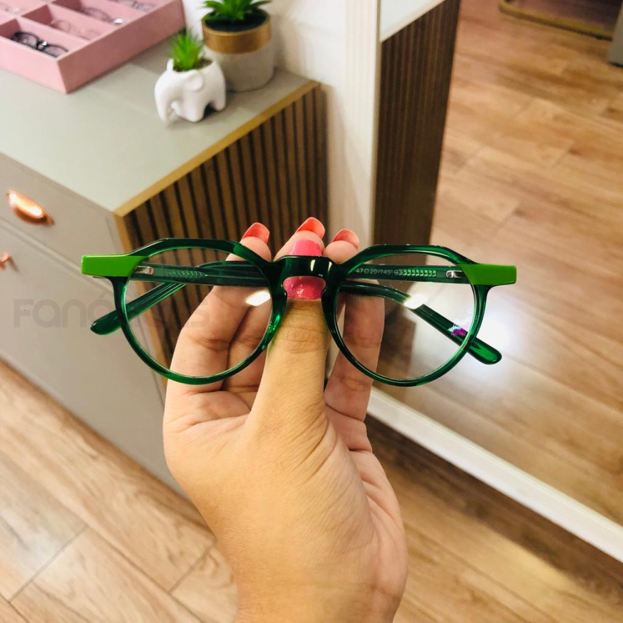 Armação de Óculos Redondo DL8004 Verde